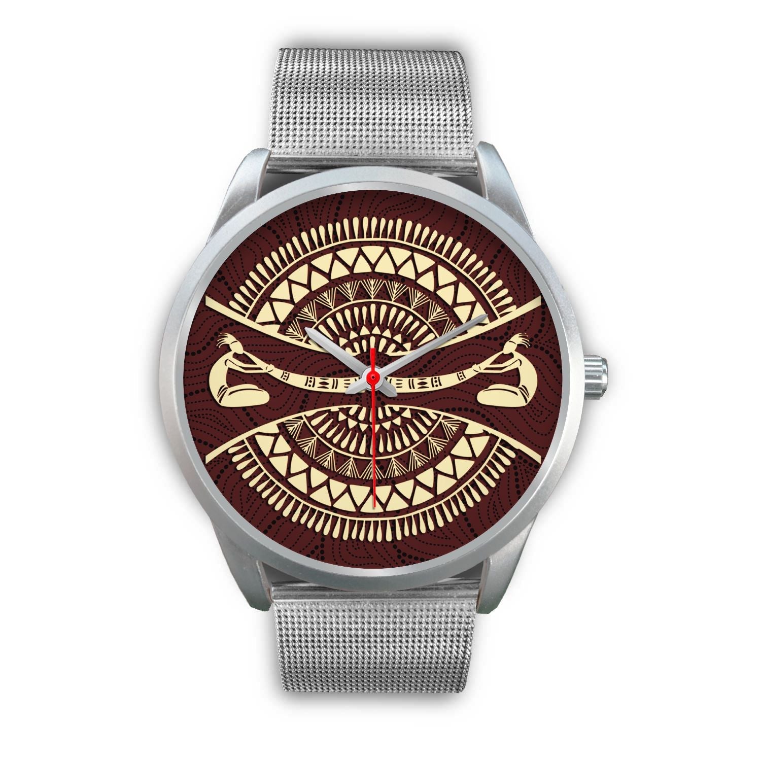 silver-watch-didgeridoo-australia-watch-australian-coat-of-arms-unisex