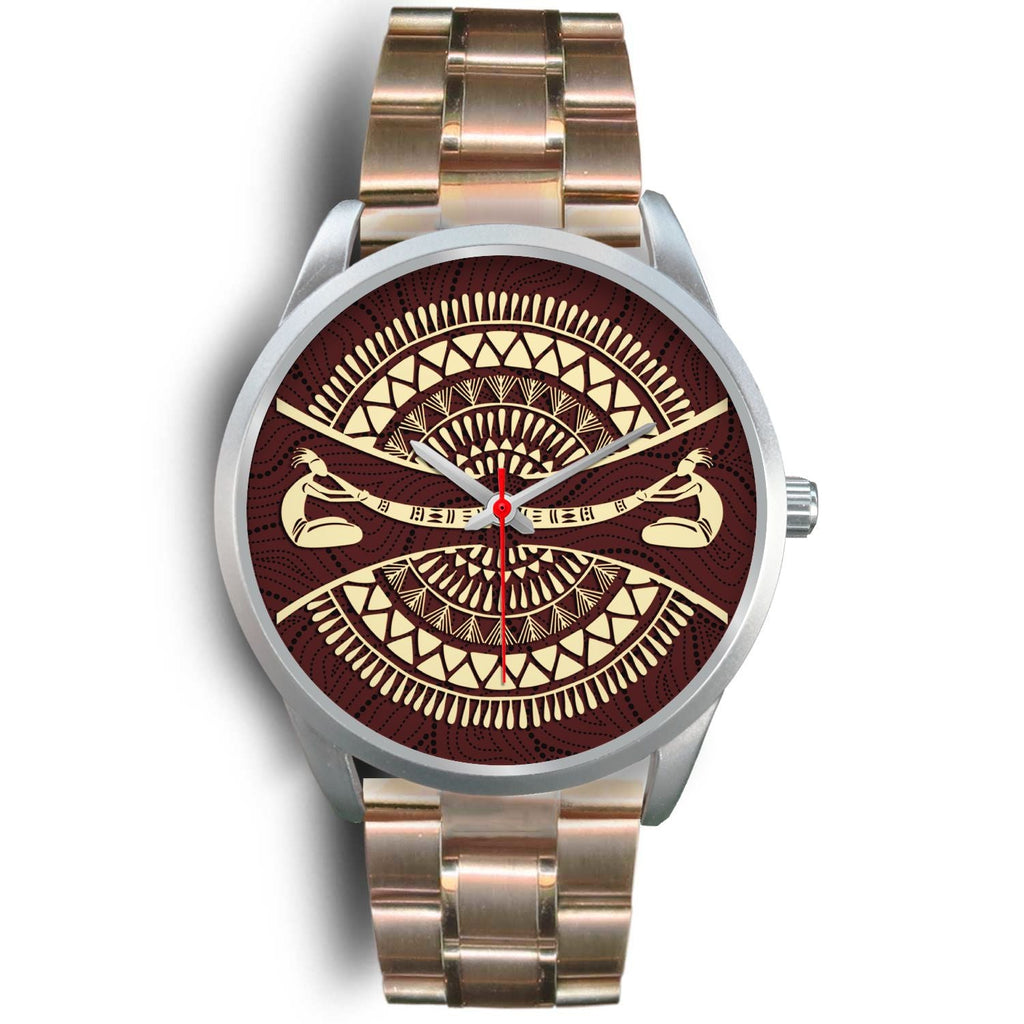 silver-watch-didgeridoo-australia-watch-australian-coat-of-arms-unisex