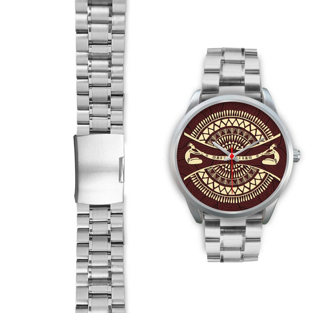 silver-watch-didgeridoo-australia-watch-australian-coat-of-arms-unisex