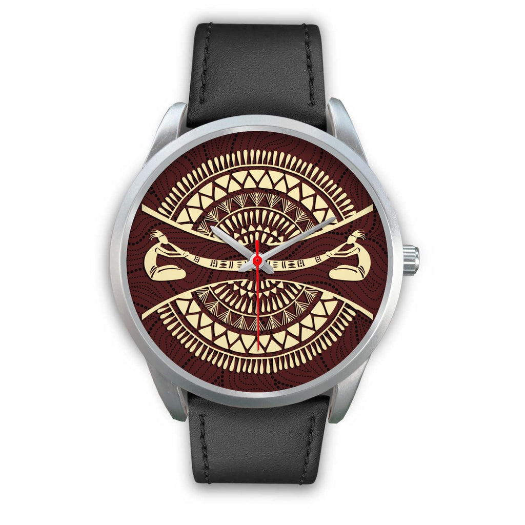 silver-watch-didgeridoo-australia-watch-australian-coat-of-arms-unisex