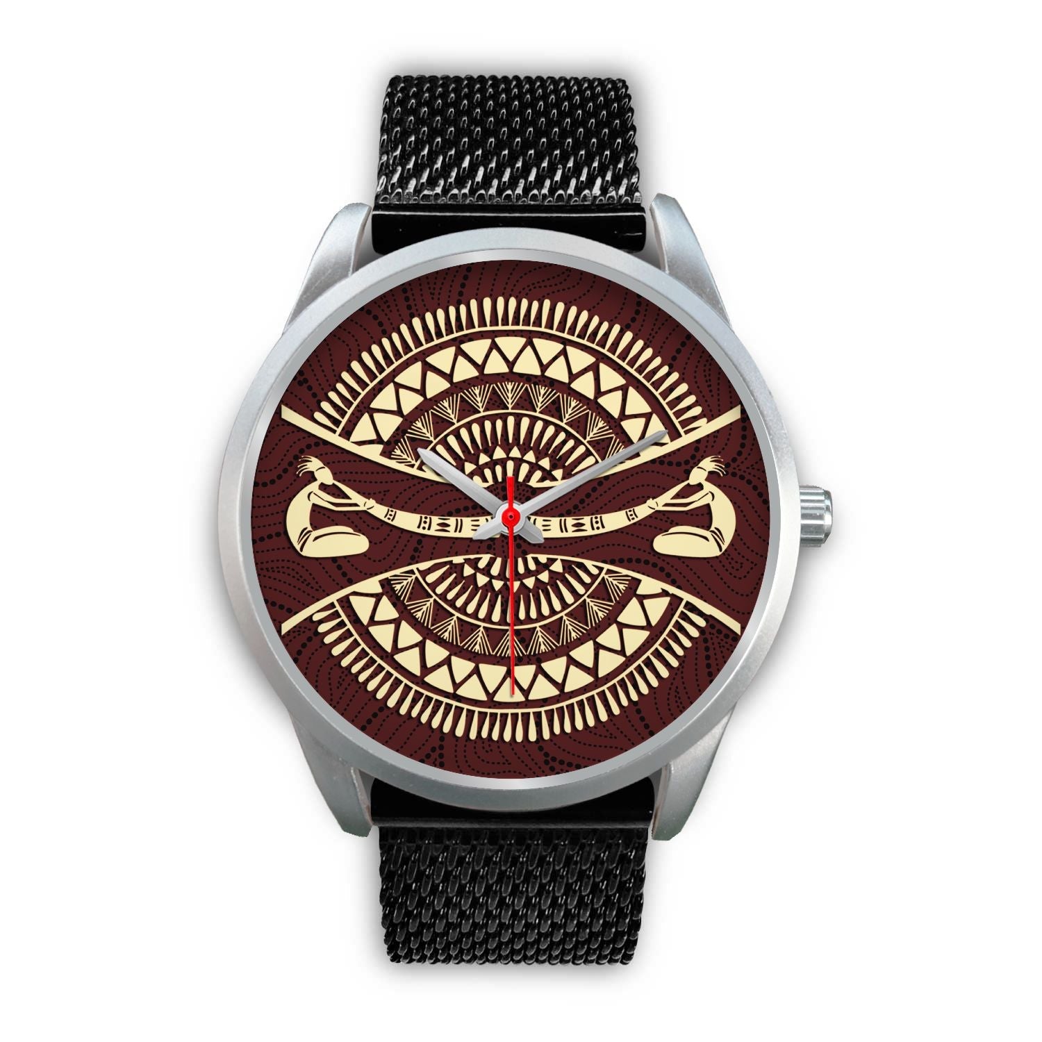 silver-watch-didgeridoo-australia-watch-australian-coat-of-arms-unisex