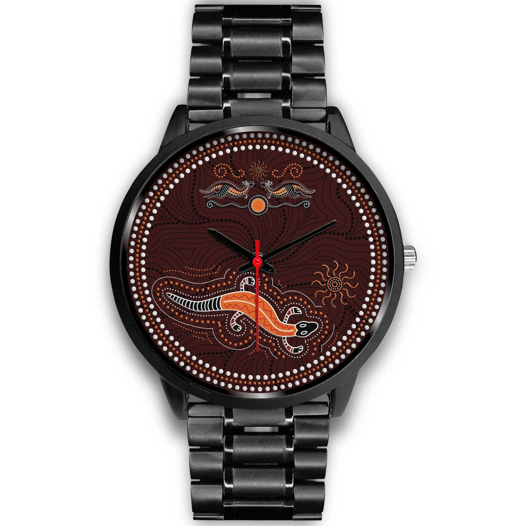 aboriginal-watch-lizard-watch-kangaroo-patterns-black-watch