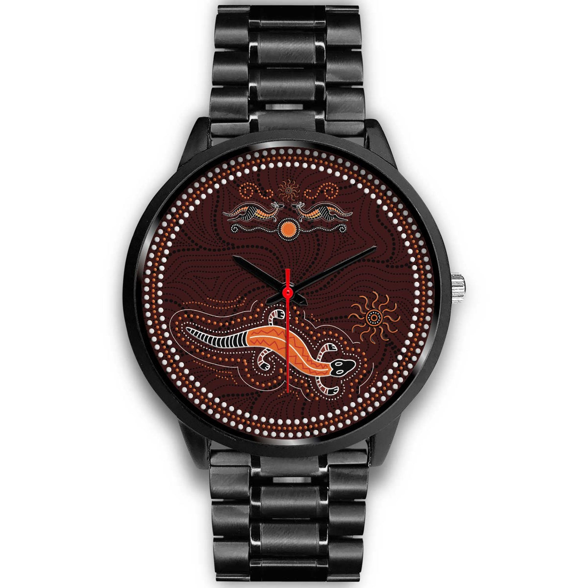 aboriginal-watch-lizard-watch-kangaroo-patterns-black-watch