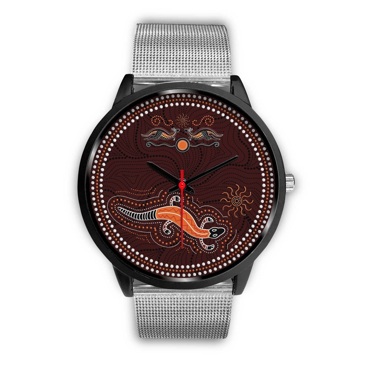 aboriginal-watch-lizard-watch-kangaroo-patterns-black-watch
