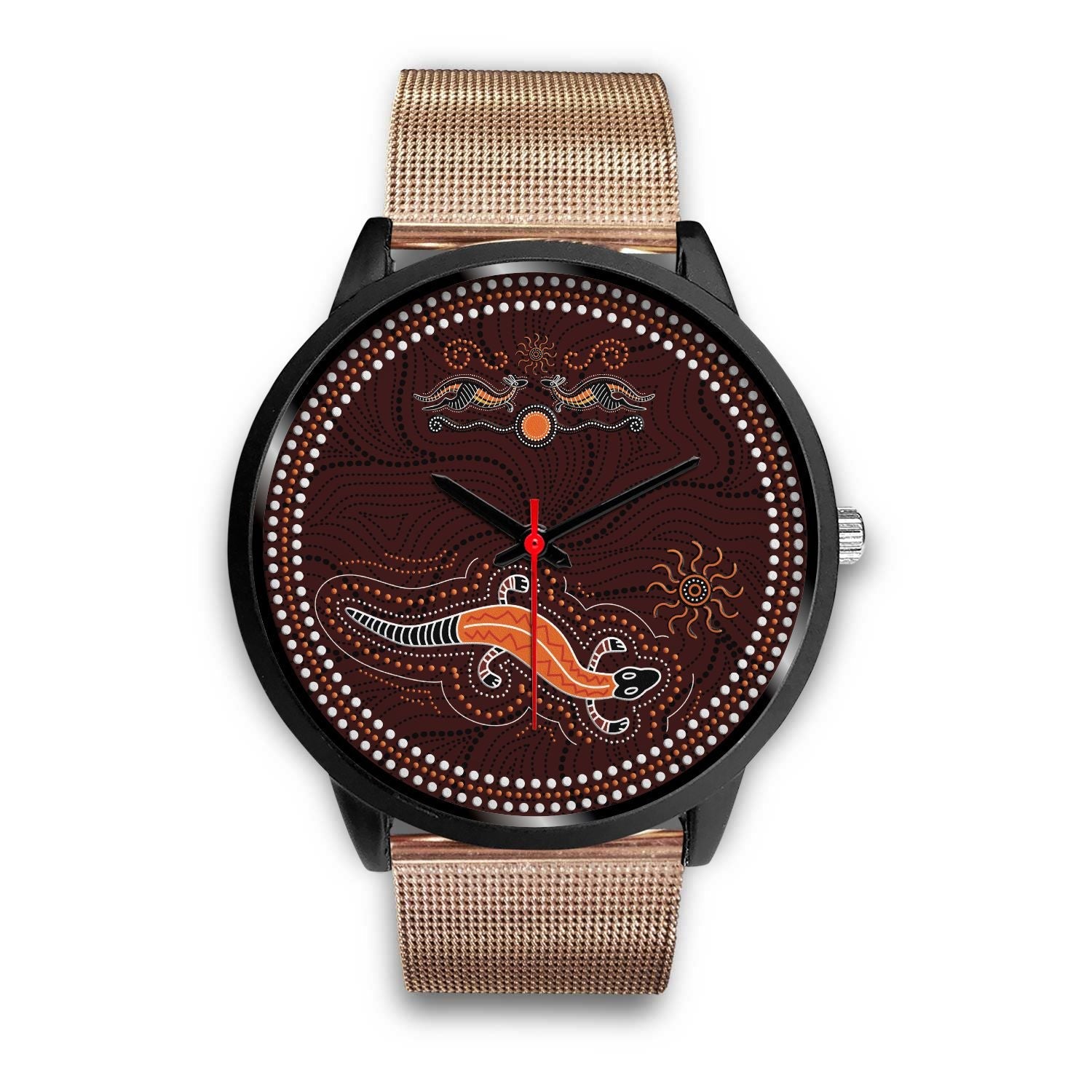 aboriginal-watch-lizard-watch-kangaroo-patterns-black-watch