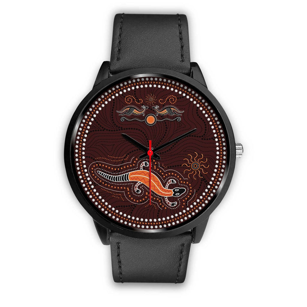 aboriginal-watch-lizard-watch-kangaroo-patterns-black-watch