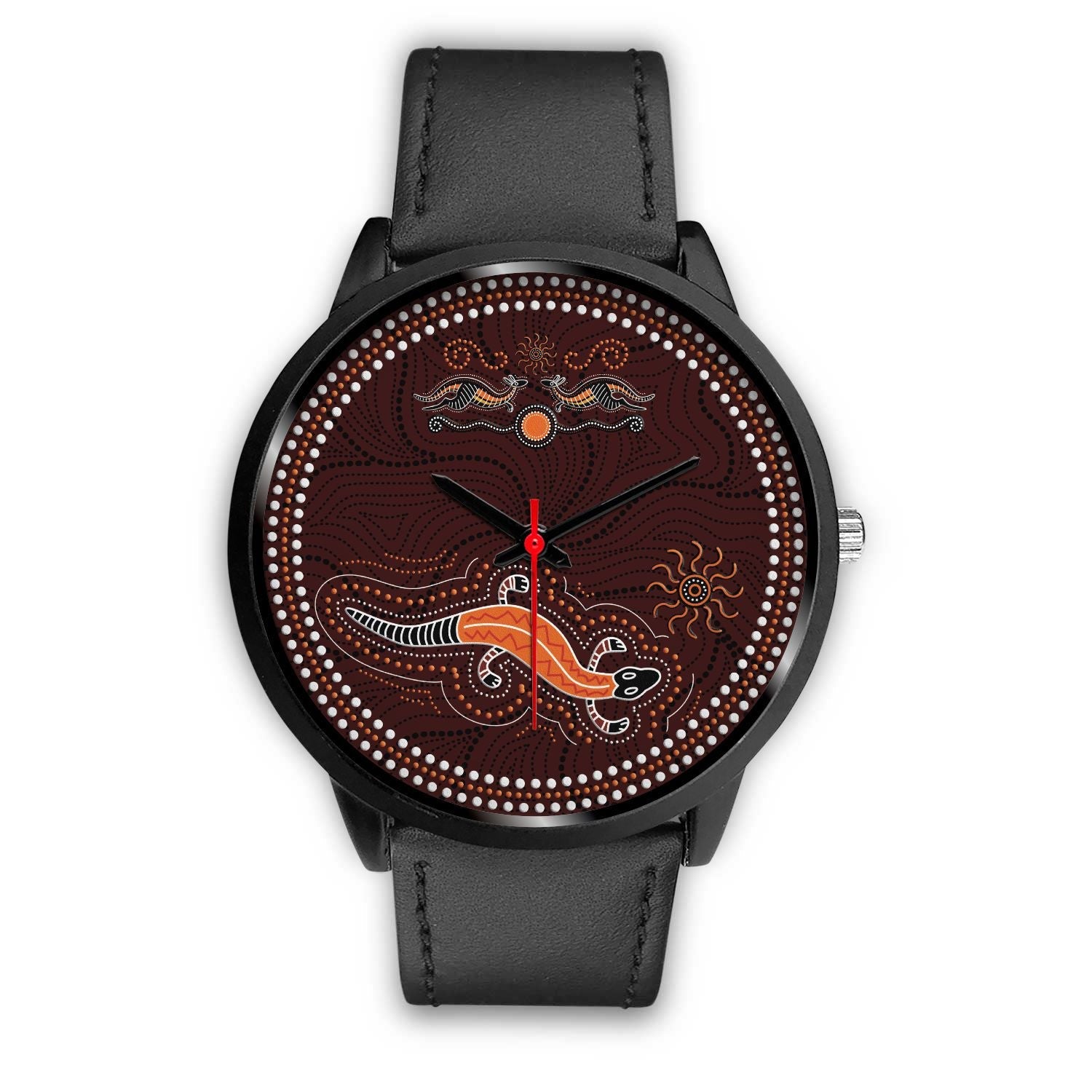 aboriginal-watch-lizard-watch-kangaroo-patterns-black-watch