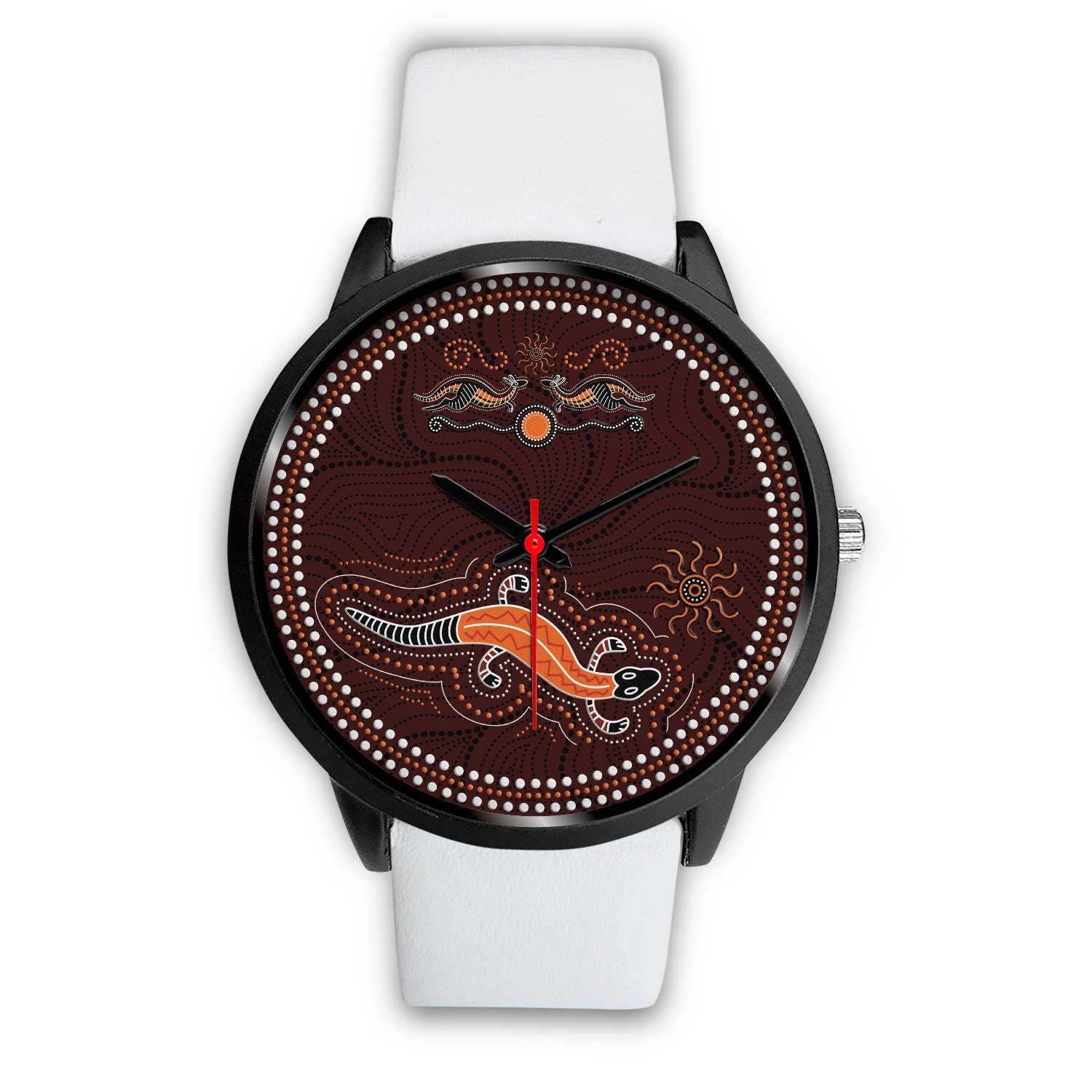 aboriginal-watch-lizard-watch-kangaroo-patterns-black-watch
