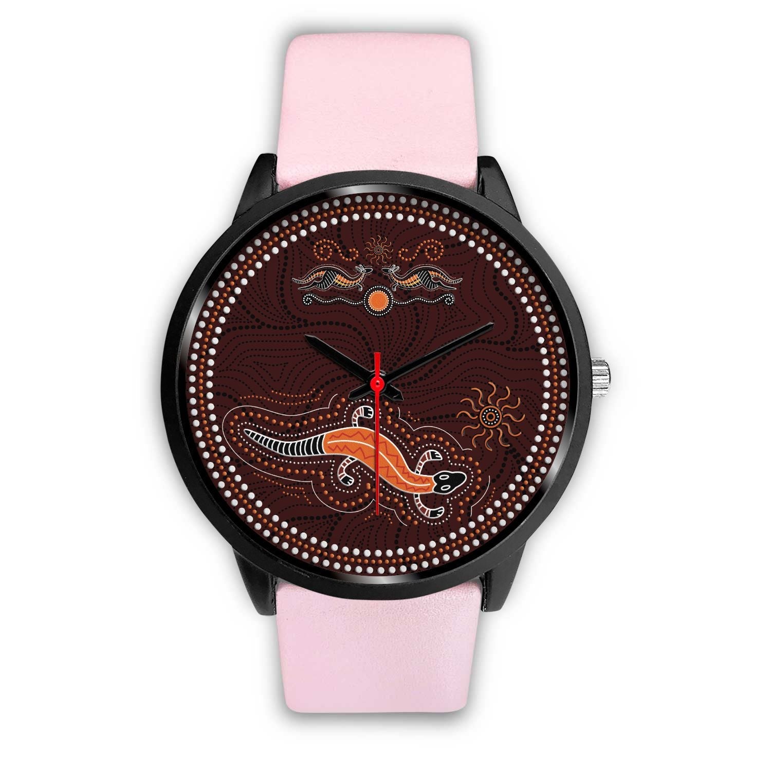 aboriginal-watch-lizard-watch-kangaroo-patterns-black-watch