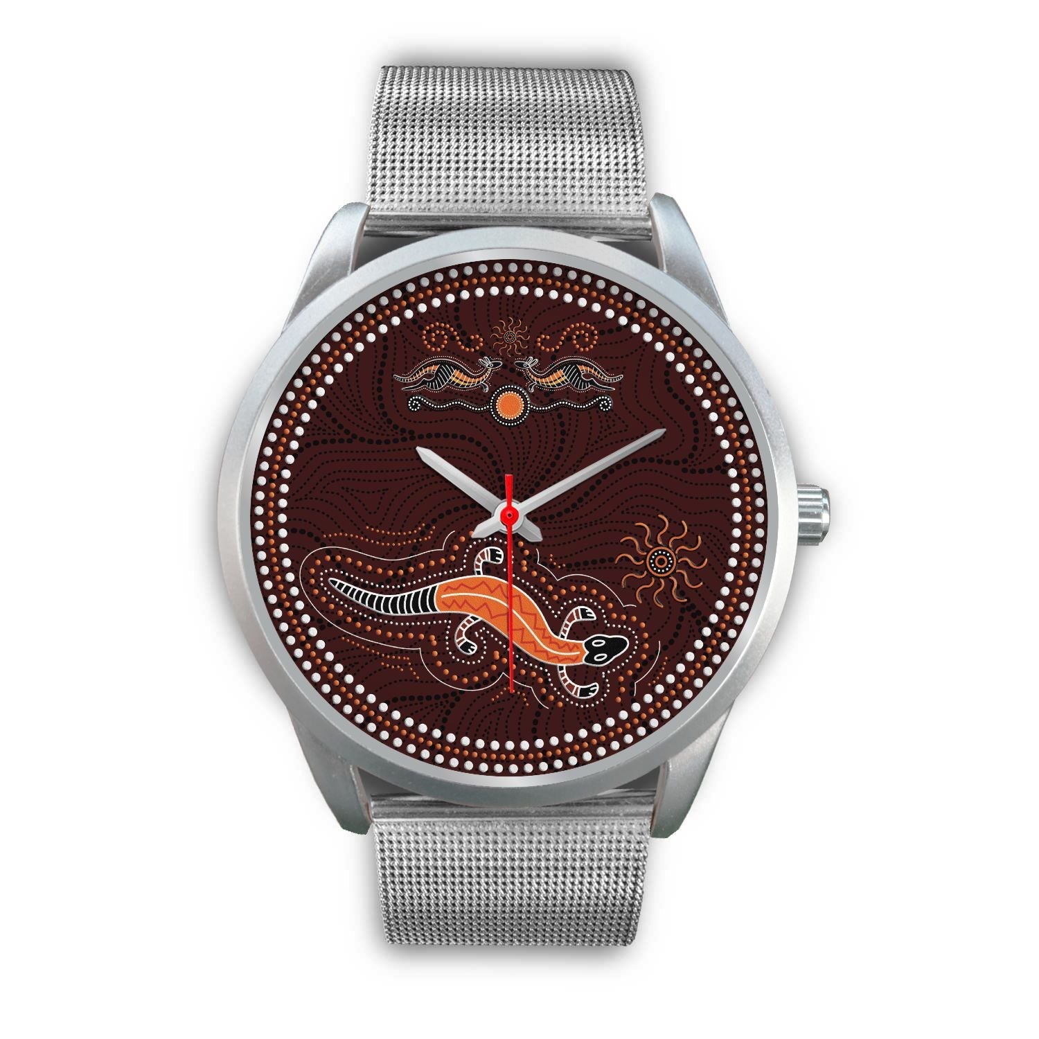 aboriginal-watch-lizard-watch-kangaroo-patterns-silver-watch