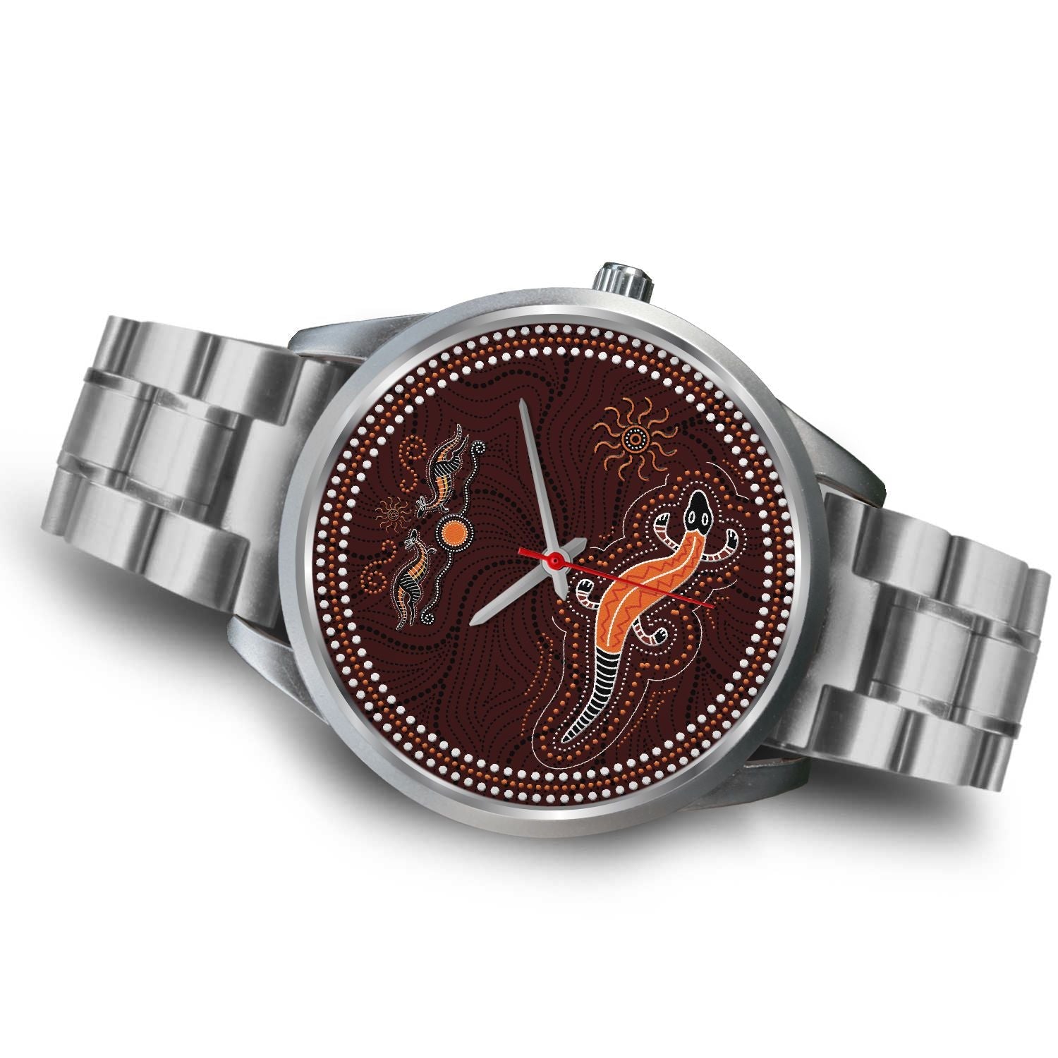 aboriginal-watch-lizard-watch-kangaroo-patterns-silver-watch
