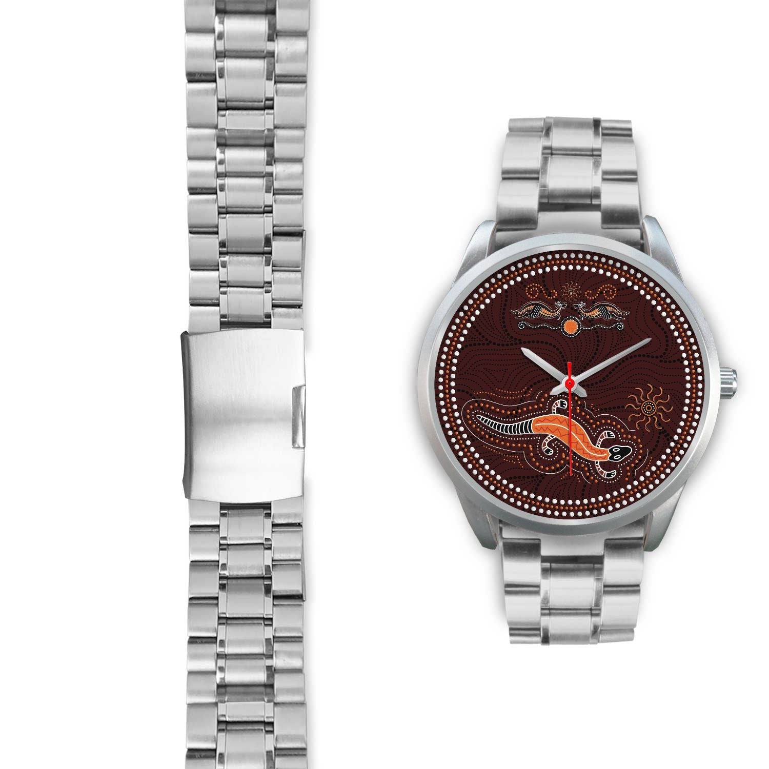 aboriginal-watch-lizard-watch-kangaroo-patterns-silver-watch