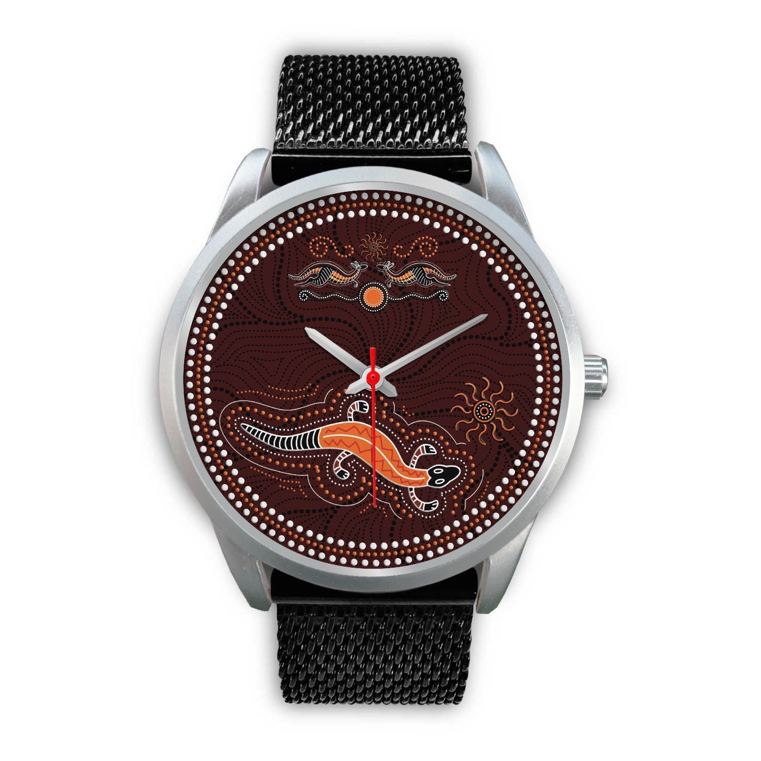 aboriginal-watch-lizard-watch-kangaroo-patterns-silver-watch