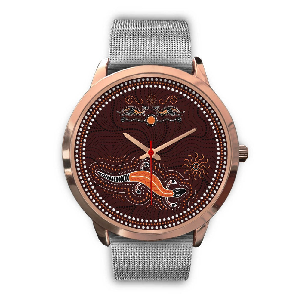 aboriginal-watch-lizard-watch-kangaroo-patterns-rose-gold-watch