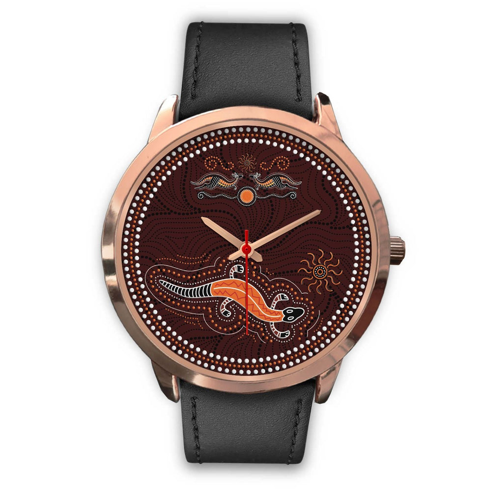 aboriginal-watch-lizard-watch-kangaroo-patterns-rose-gold-watch