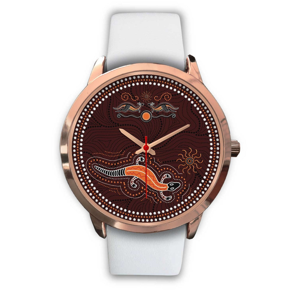 aboriginal-watch-lizard-watch-kangaroo-patterns-rose-gold-watch