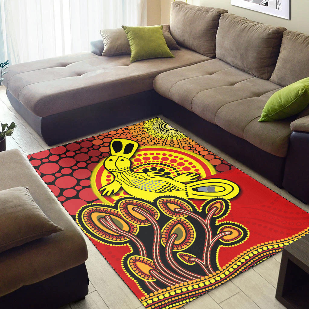aboriginal-platypus-area-rug-tree-on-the-hill-sunshine