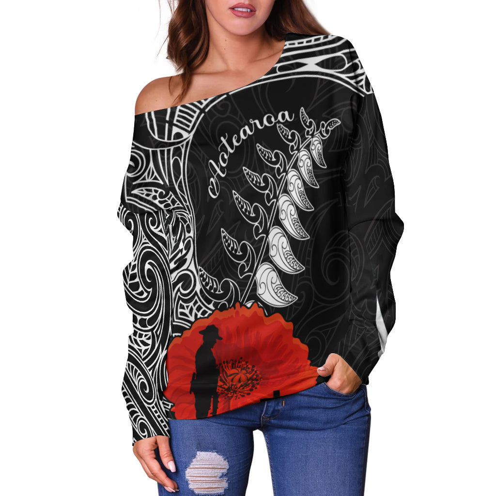 New Zealand Anzac 2022 Women Off Shoulder Maori Mix Fern Poppy LT13