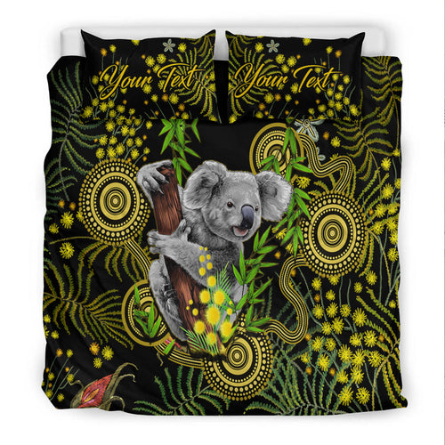 custom-personalised-golden-wattle-bedding-set-australia-acacia-pycnantha-mix-aboriginal