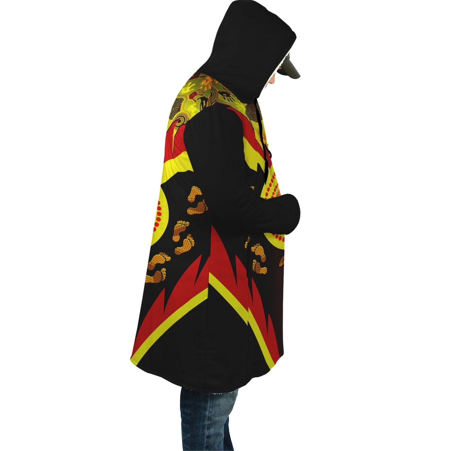 aboriginal-cloak-indigenous-flag-with-footprint-hand-art