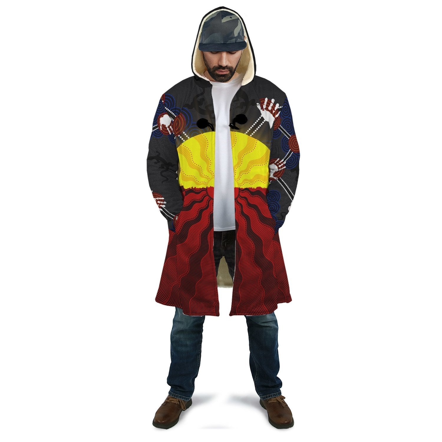 aboriginal-cloak-aboriginal-lives-matter-flag-sun-dot-painting