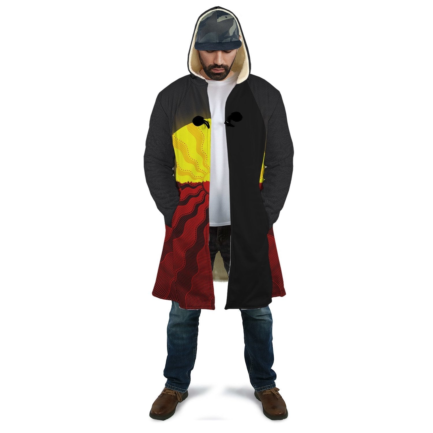 custom-aboriginal-cloak-black-lives-matter-sun-dot-painting