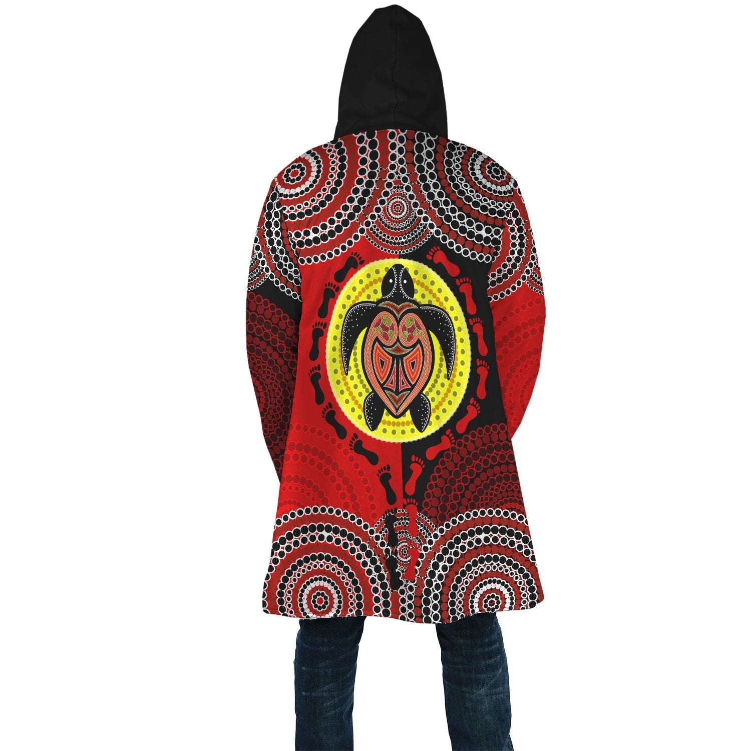 aboriginal-cloak-turtle-footprint-circle-dot-painting