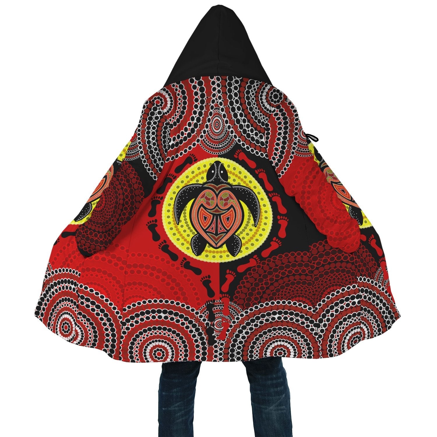 aboriginal-cloak-turtle-footprint-circle-dot-painting