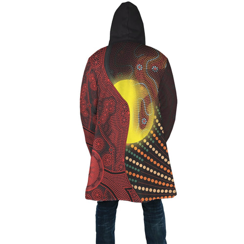 aboriginal-cloak-indigenous-snake-sun-dot-painting