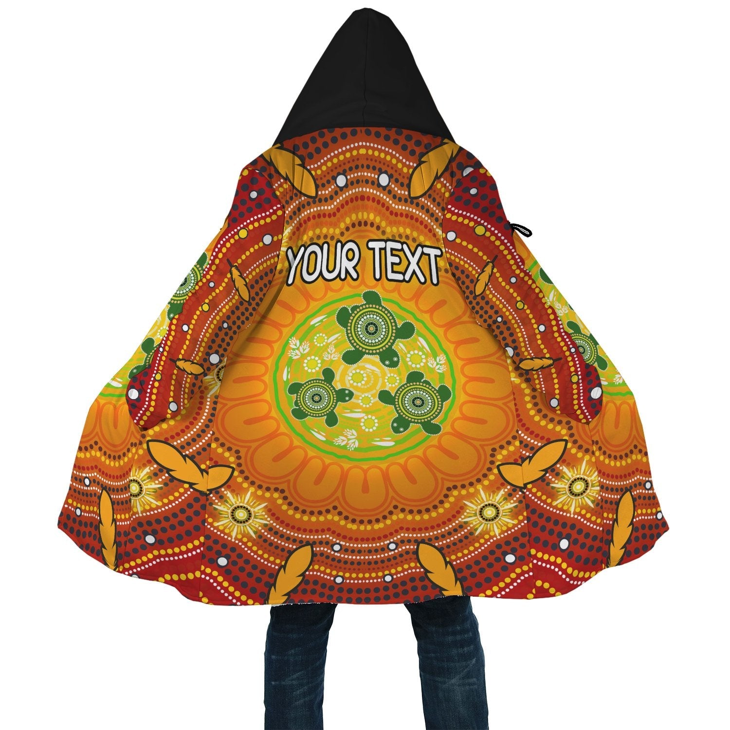 custom-text-aboriginal-cloak-turtle-circle-dot-painting-art