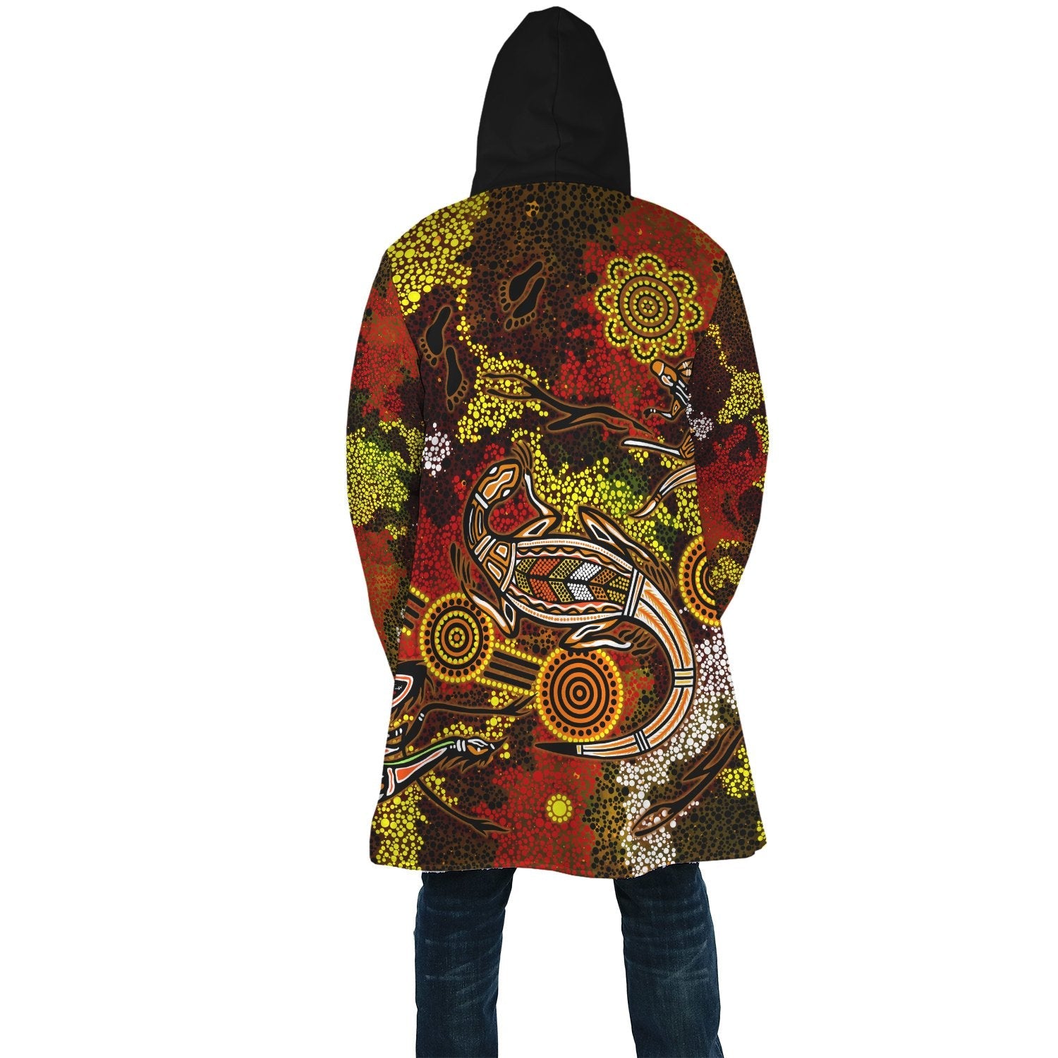 aboriginal-cloak-kangaroo-and-lizard-dot-painting-art