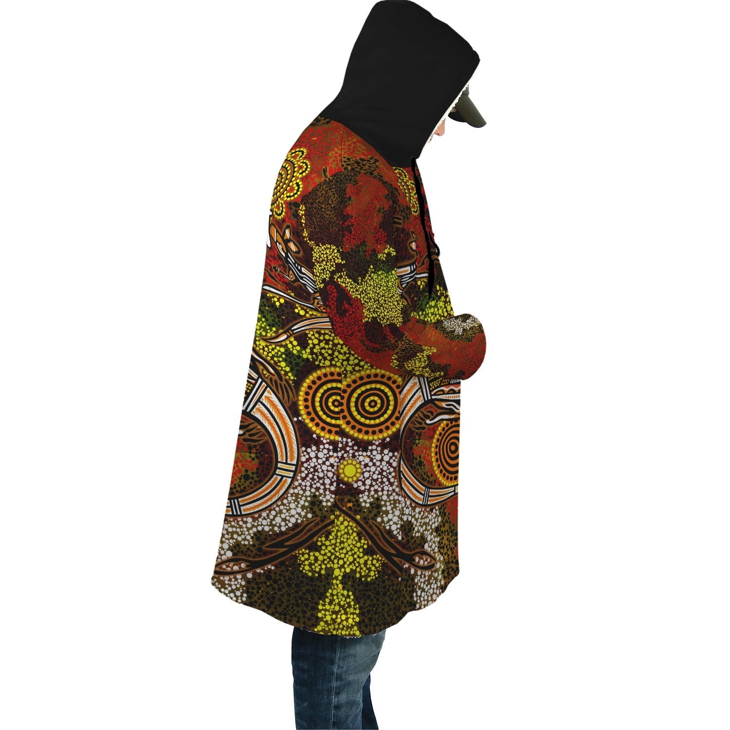 custom-aboriginal-cloak-kangaroo-and-lizard-dot-painting-art