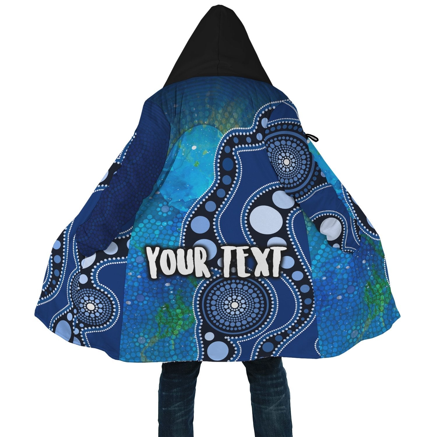 custom-text-aboriginal-cloak-australia-indigenous-flag-circle-dot-painting-art-blue