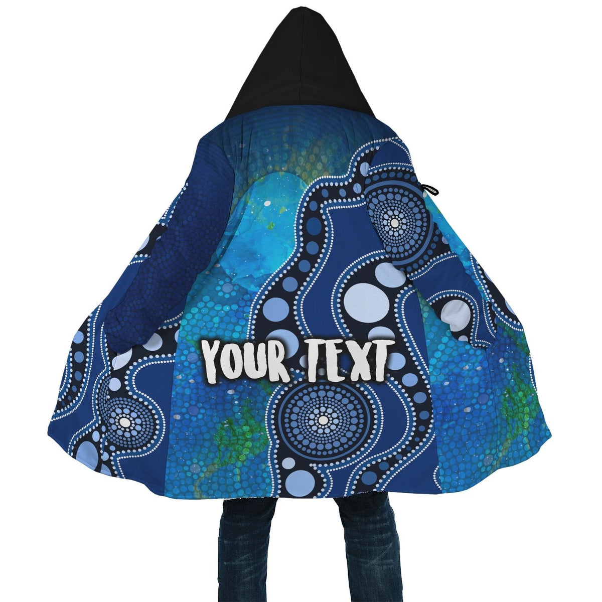 custom-text-aboriginal-cloak-australia-indigenous-flag-circle-dot-painting-art-blue