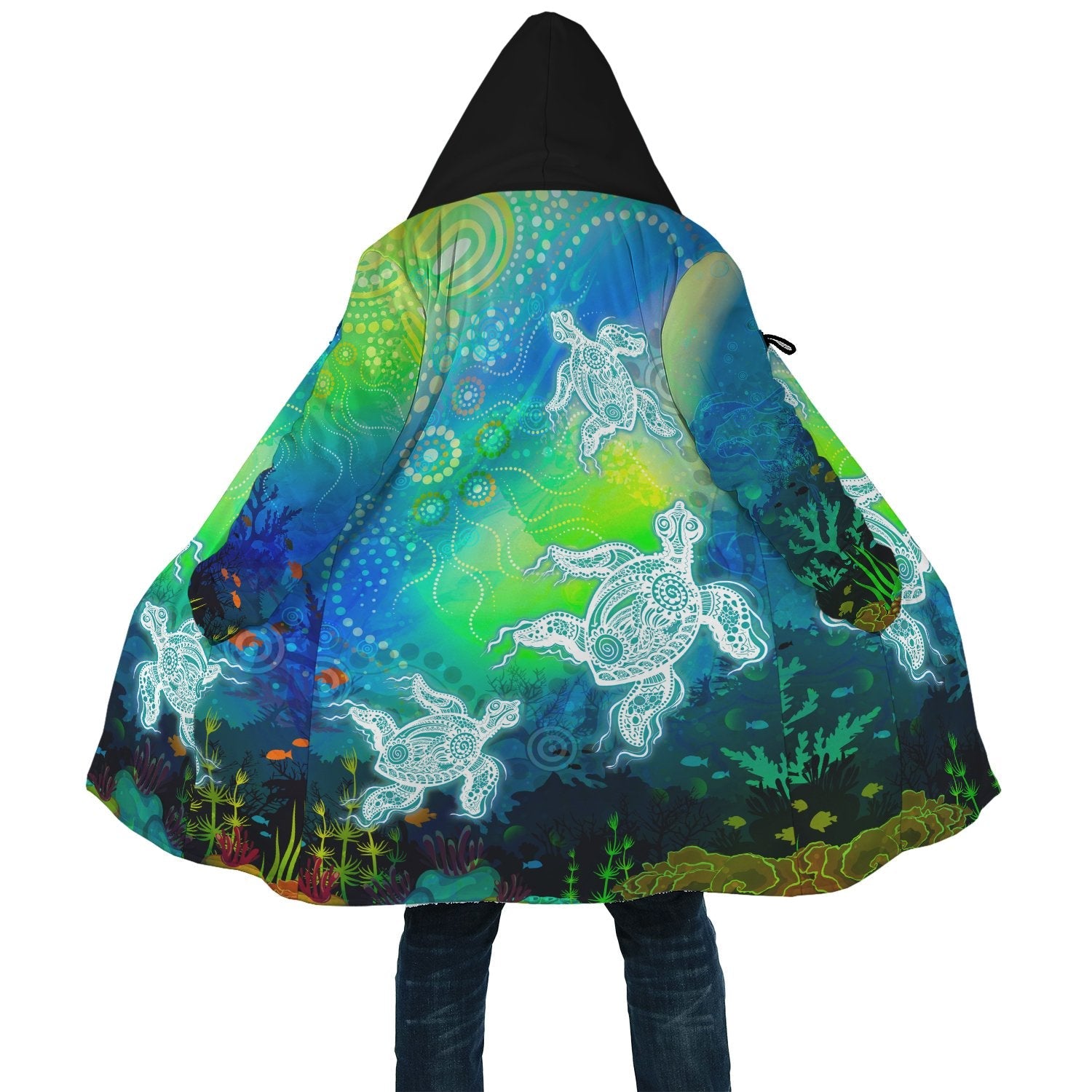 aboriginal-cloak-indigenous-turtle-ocean-dot-painting-art