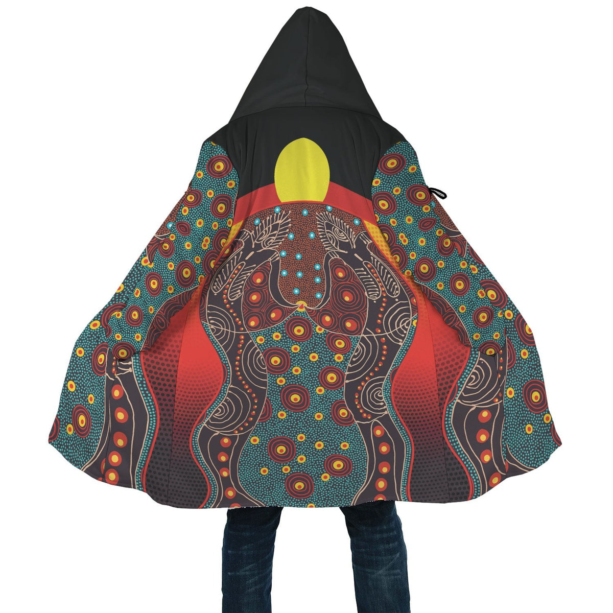 cloak-aboriginal-sublimation-dot-pattern-style-red