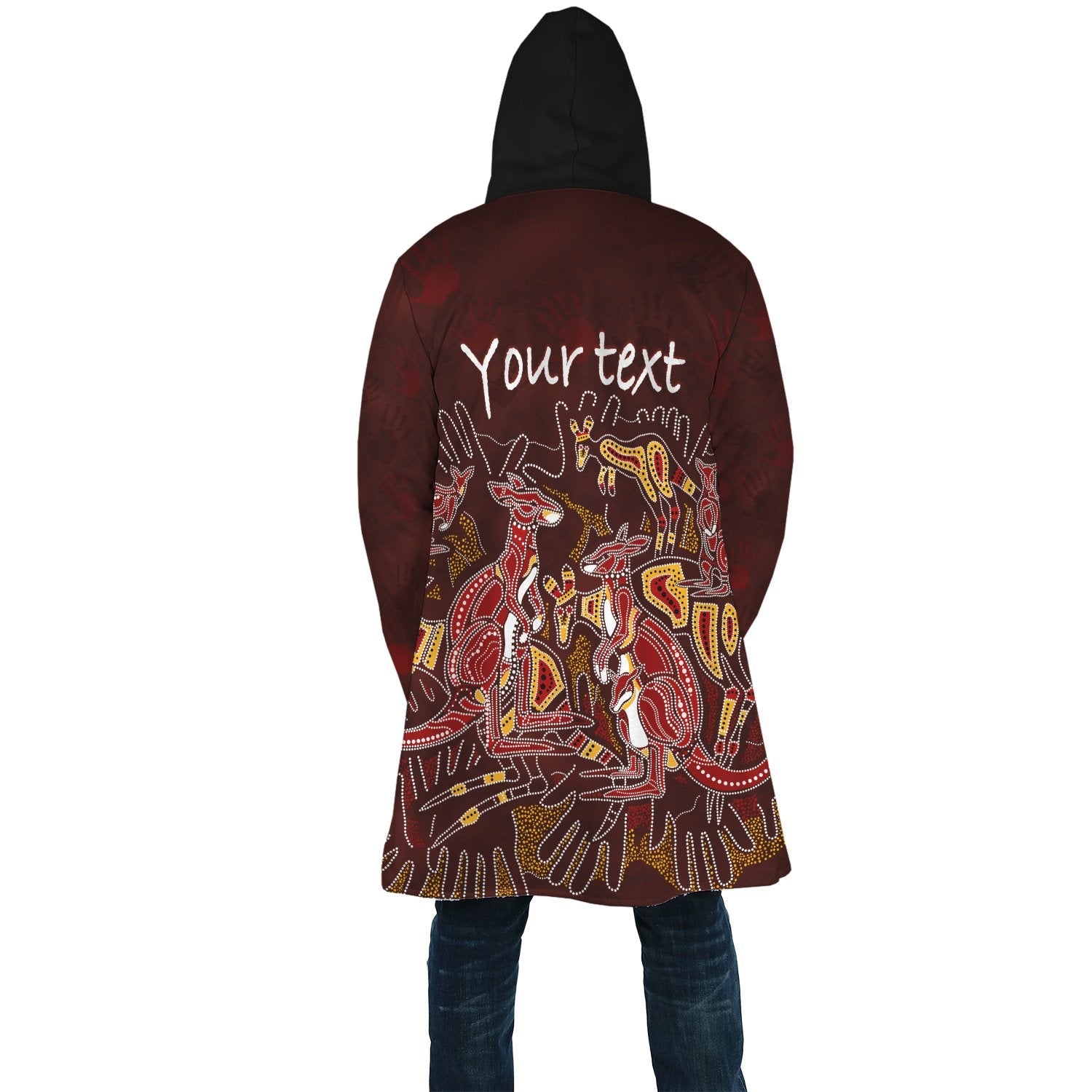 custom-aboriginal-aop-cloak-kangaroo-family-with-hand-art