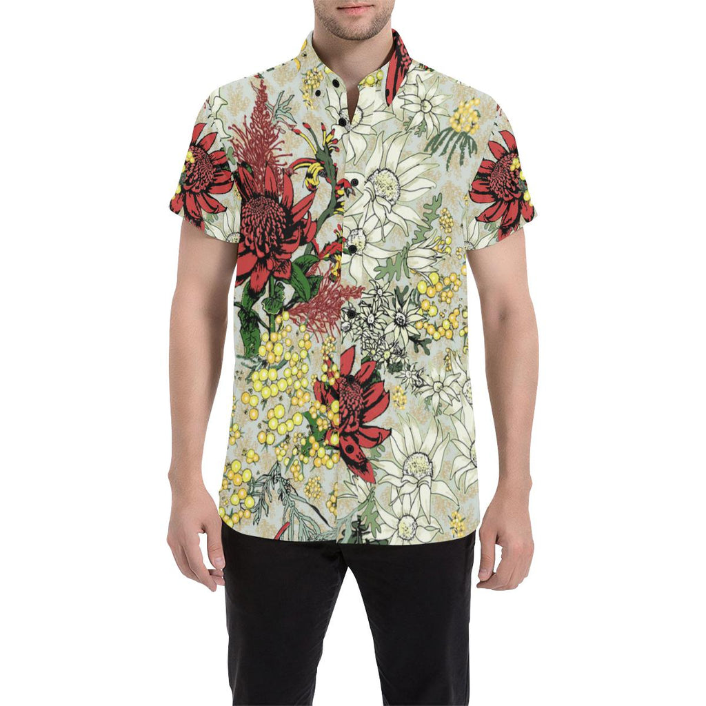 aboriginal-short-sleeve-shirt-waratah-and-golden-wattle