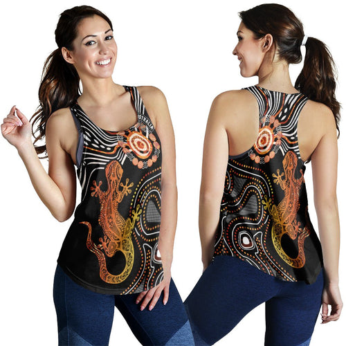 Aboriginal Women's Racerback Tank - Lizard Sunshine - Vibe Hoodie