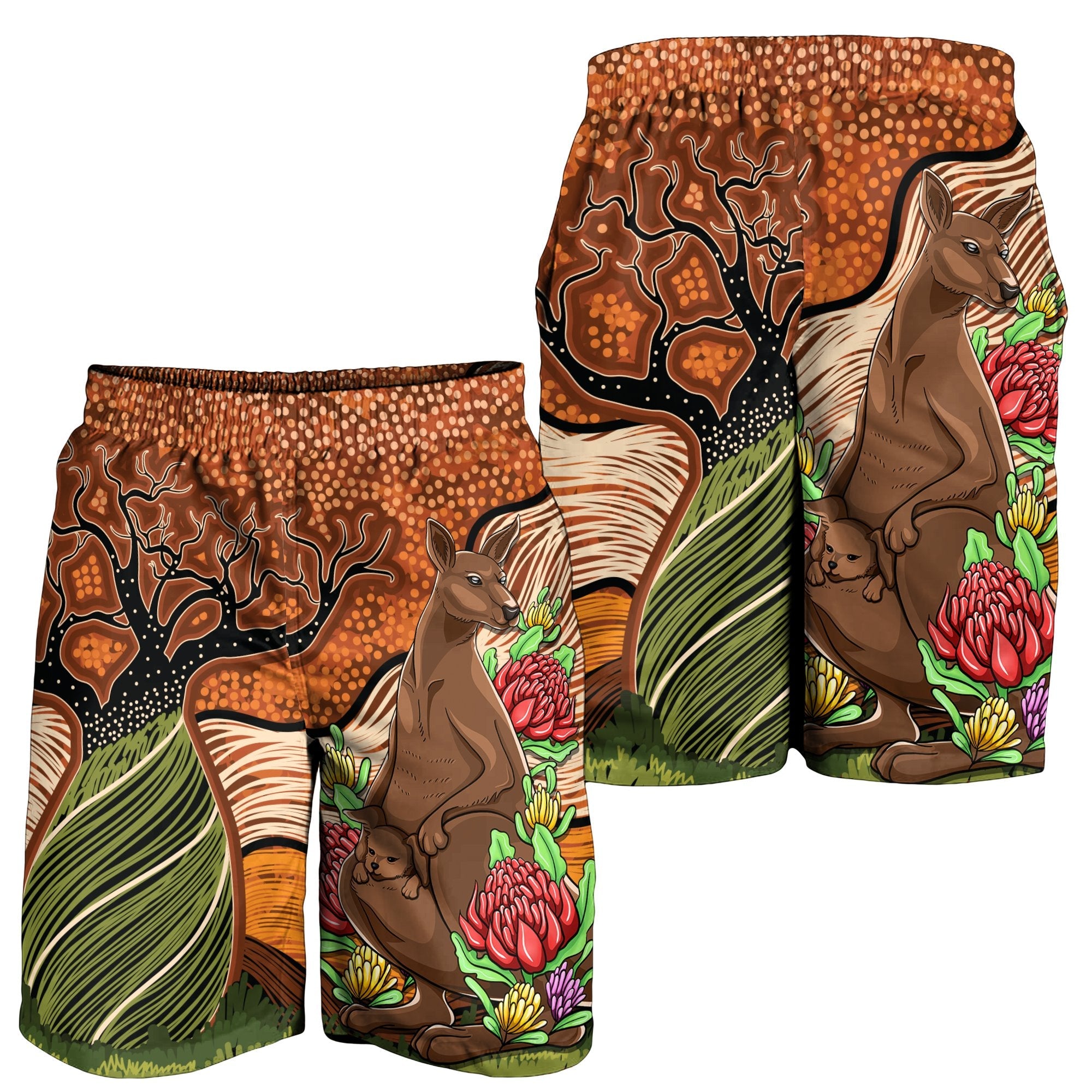aboriginal-mens-shorts-kangaroo-with-indigenous-tree