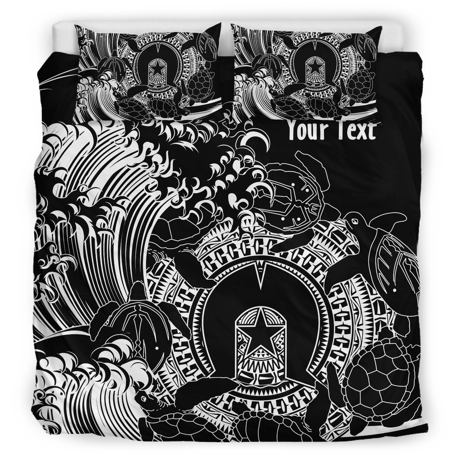 customaboriginal-bedding-set-torres-strait-islands-in-wave-black
