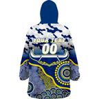 (Custom Personalised ) Cowboys Rugby ANZAC Day Camouflage Indigenous Art Wearable Blanket Hoodie - LT12