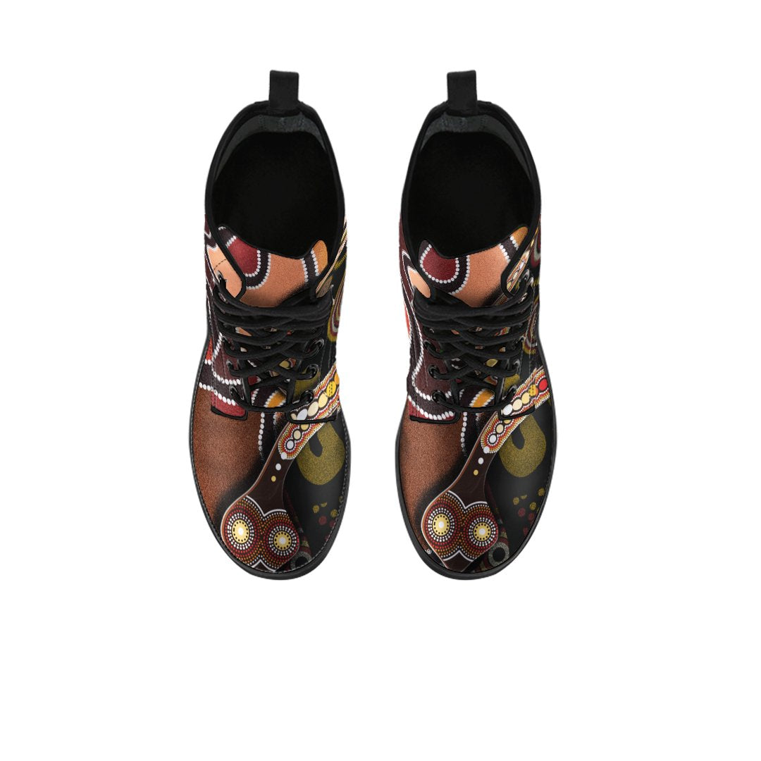 leather-boots-aboriginal-snake-with-dot-painting