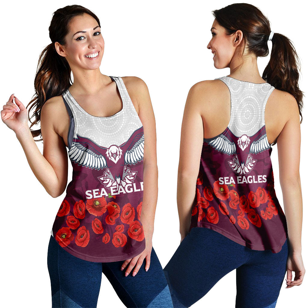 Sea Eagles Anzac Day Indigenous Art Women Tank Top