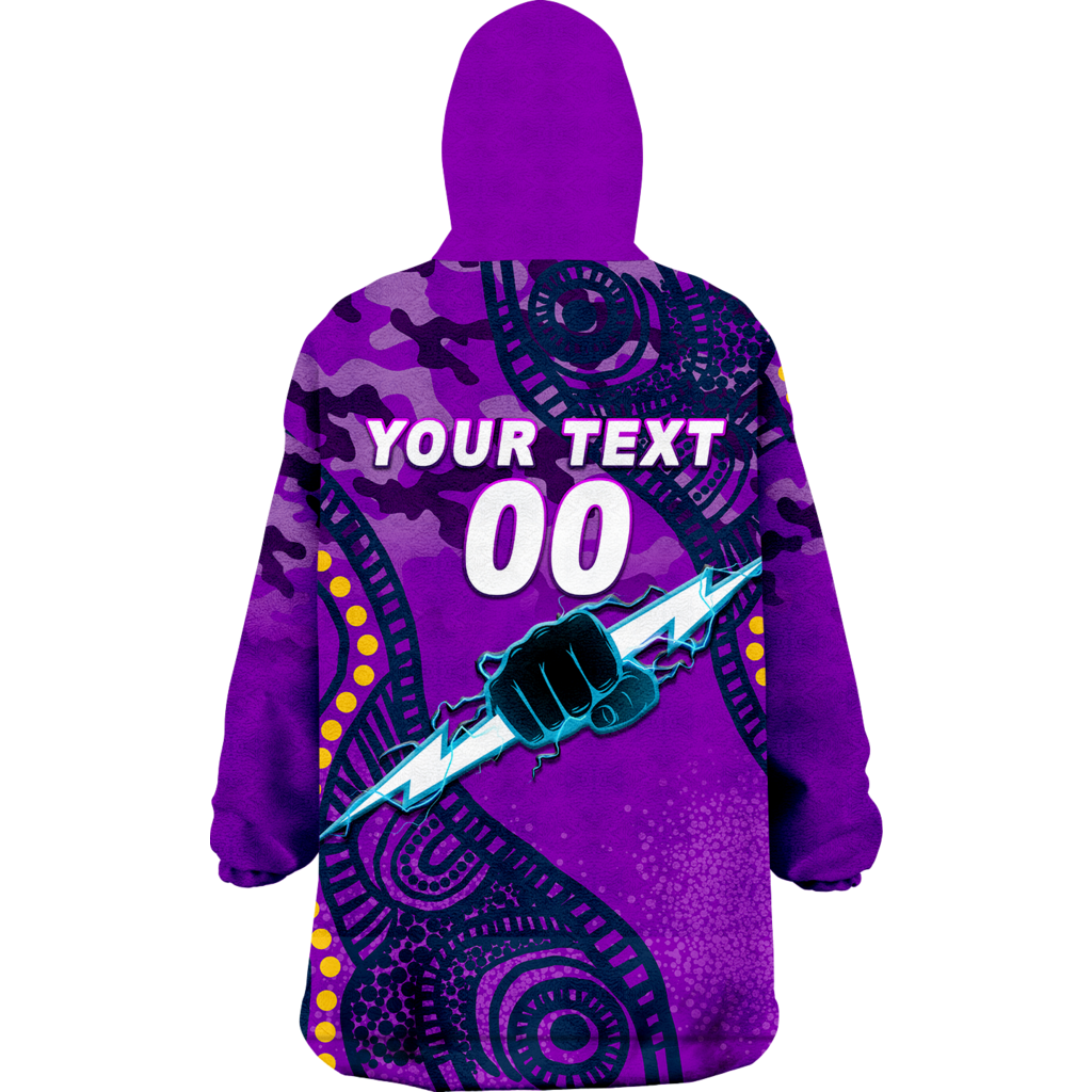 (Custom Personalised ) Storm Rugby ANZAC Day Camouflage Indigenous Art Wearable Blanket Hoodie - LT12
