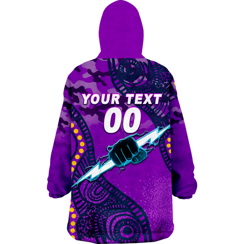 (Custom Personalised ) Storm Rugby ANZAC Day Camouflage Indigenous Art Wearable Blanket Hoodie - LT12