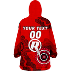 (Custom Personalised ) Melbourne Renegades Aboriginal Art Cricket 2022 Wearable Blanket Hoodie - LT12