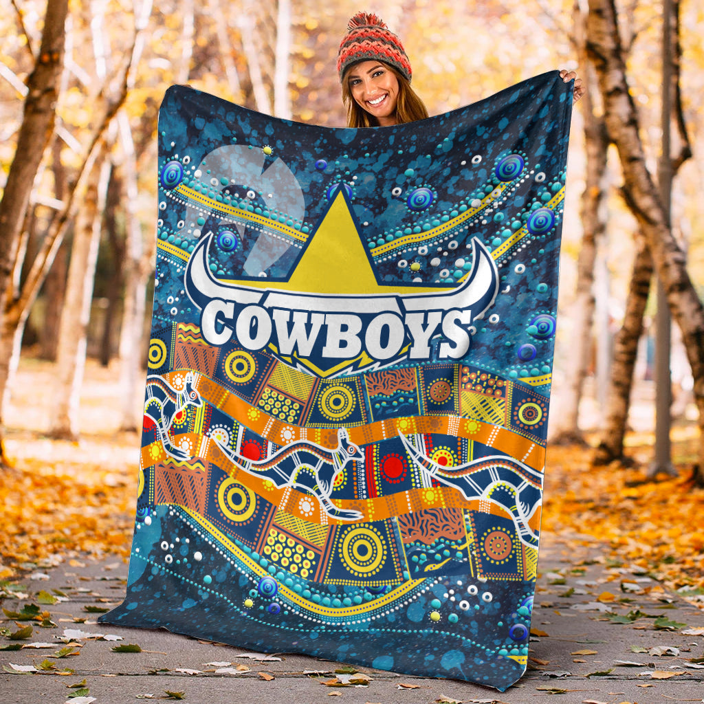 naidoc-week-cowboys-premium-blanket-aboriginal-dot-painting