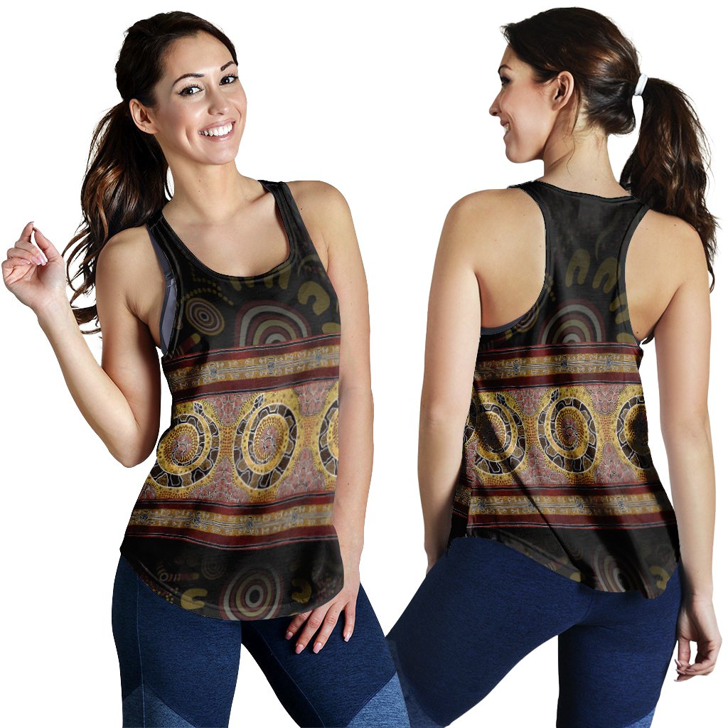 Women Raecerback tank -  Snake Dot Panting Art - Vibe Hoodie