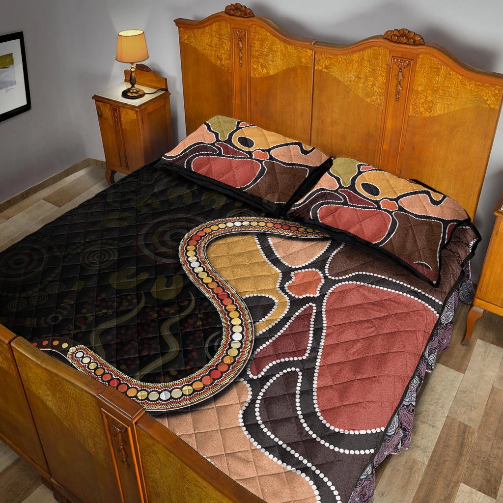 quilt-bed-set-aboriginal-snake-with-dot-painting